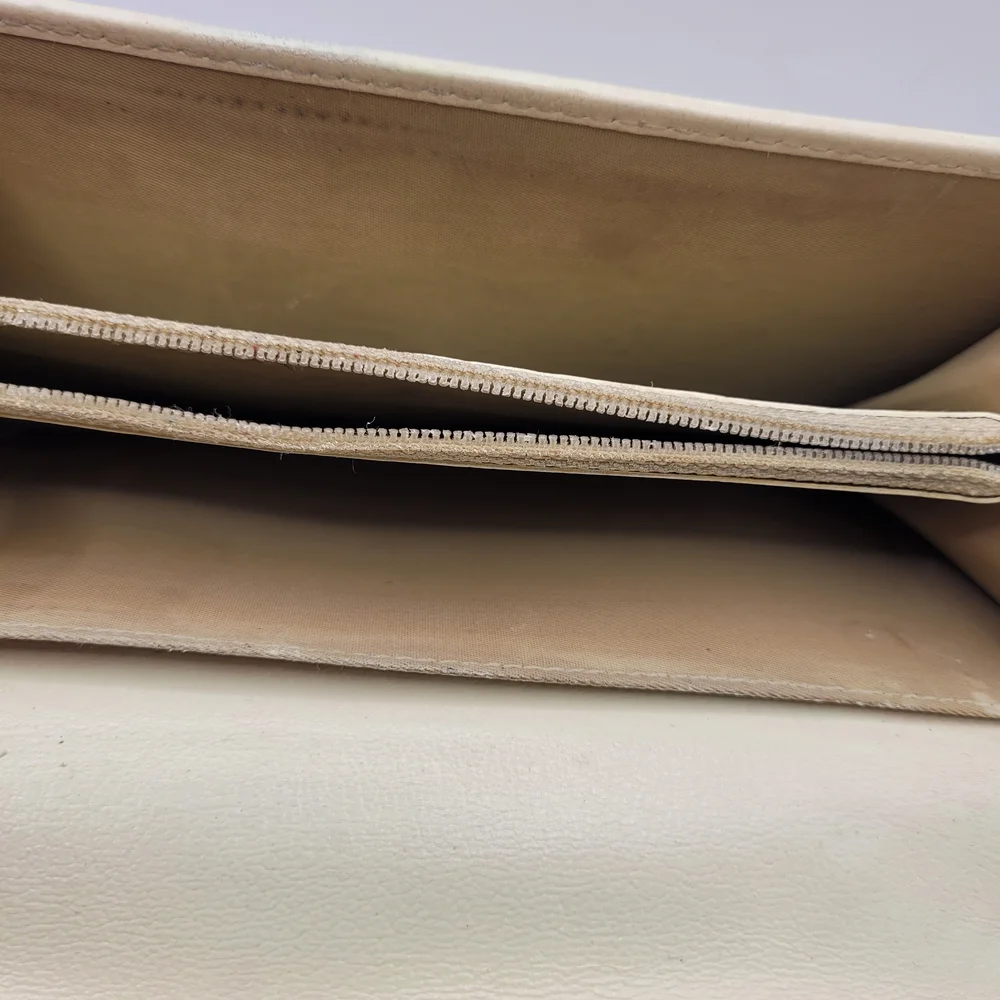 Dior Tan and Yellow Wallet with Floral Embroidery